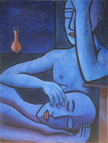 Painting titled "Le Grand Bleu" by Bradley Owen, Original Artwork