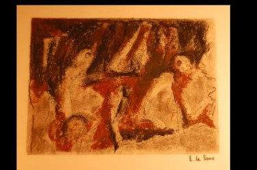 Painting titled "Les Oiseaux" by Elitrompe, Original Artwork, Pastel