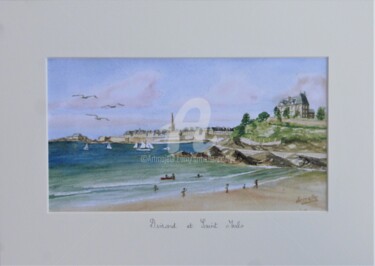 Printmaking titled "Dinard et Saint Mal…" by Armelle Cailly, Original Artwork, Digital Print Mounted on Cardboard