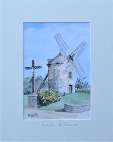 Estampas & grabados titulada "Lancieux Le moulin…" por Armelle Cailly, Obra de arte original, Impresión digital Montado en C…