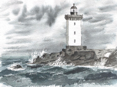 Peinture intitulée "phare du conquet -F…" par Fabrice Richard, Œuvre d'art originale