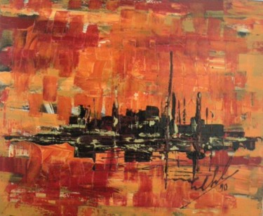 Painting titled "L'or du soir" by Roger Chastel, Original Artwork