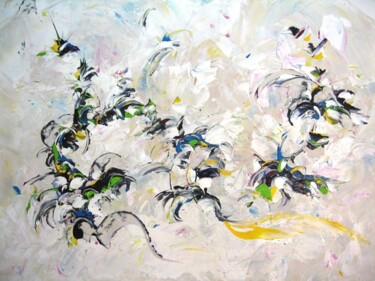 Painting titled "flow" by Delphine Bernard, Original Artwork, Oil