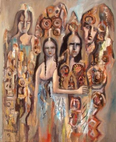 Peinture intitulée "indiens d'amerique" par Abderrahmane Abdelrafie Matallah, Œuvre d'art originale