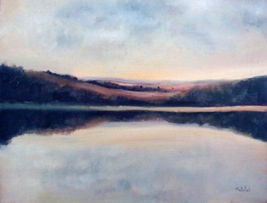 Peinture intitulée "lac" par Abderrahmane Abdelrafie Matallah, Œuvre d'art originale
