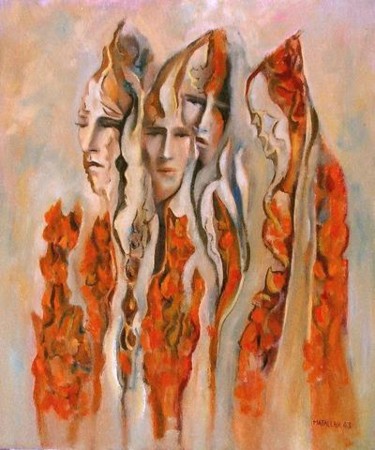 Peinture intitulée "la conseil sacré" par Abderrahmane Abdelrafie Matallah, Œuvre d'art originale
