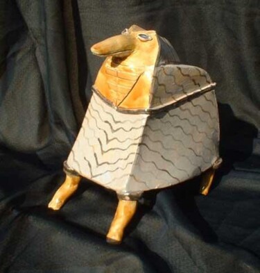 Design intitulée "boite babouin" par Marc-François Rouxel, Œuvre d'art originale, Céramique