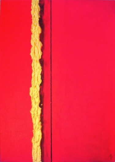 Painting titled "Composition Rouge &…" by Alexandra D., Original Artwork, Oil