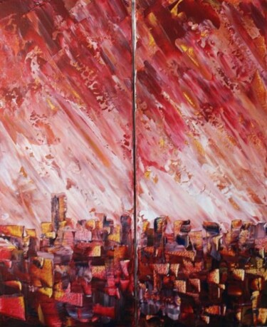 Peinture intitulée "Adieu la ville" par René Vincent-Viry, Œuvre d'art originale