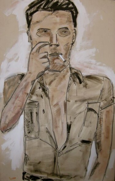 Painting titled "Smoker" by Unknown Artist, Original Artwork