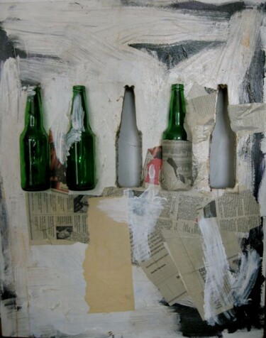 Painting titled "Missing Bottle" by Unknown Artist, Original Artwork