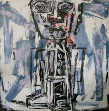 Painting titled "Figure in Blue" by Unknown Artist, Original Artwork