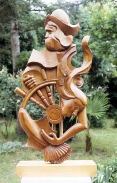 Sculpture intitulée "Marin et Sirènes" par Michel Ferre, Œuvre d'art originale
