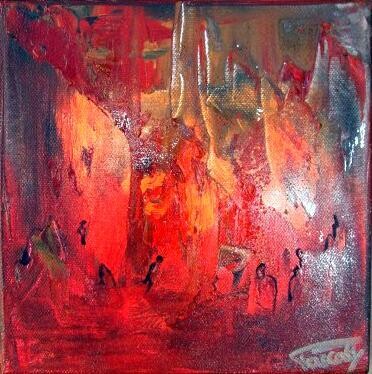 Painting titled "Cache-cache." by Pascaly, Original Artwork