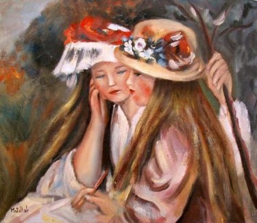 Peinture intitulée "hommage a renoir" par Abderrahmane Abdelrafie Matallah, Œuvre d'art originale