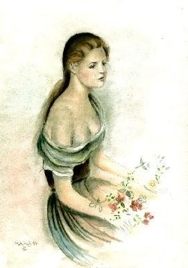 Peinture intitulée "jeune fille" par Abderrahmane Abdelrafie Matallah, Œuvre d'art originale