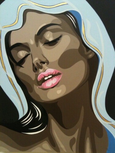 Peinture intitulée "" Lorsque ta bouche…" par Ann'Soco, Œuvre d'art originale, Acrylique