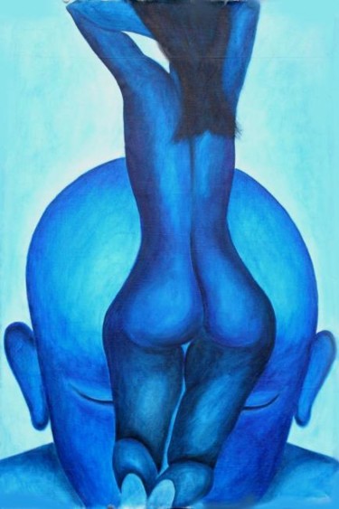 meditation Painting titled "meditation" by Puneet Sinha, Original Artwork, Oil
