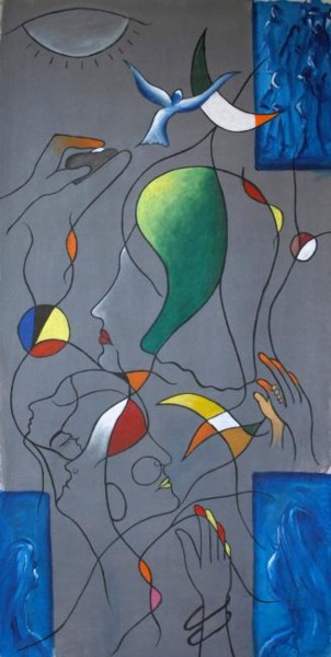 Painting titled "woman" by Puneet Sinha, Original Artwork, Oil