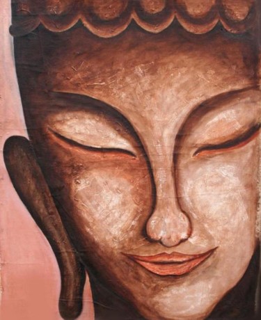 Painting titled "lady in meditation" by Puneet Sinha, Original Artwork