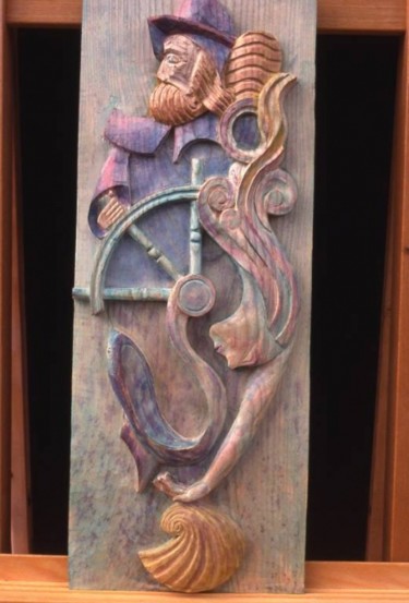 Sculpture intitulée "Marin et Sirènes" par Michel Ferre, Œuvre d'art originale