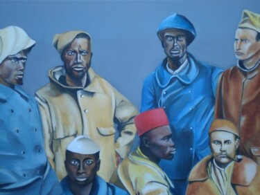Peinture intitulée "Indigènes." par Eddy Josse, Œuvre d'art originale, Huile