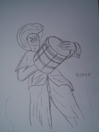 Desenho intitulada "A CUICA DO SAMBISTA" por Romeo Zanchett, Obras de arte originais