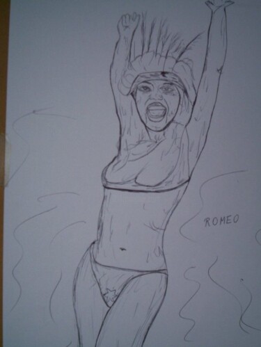 Desenho intitulada "SAMBISTA CARIOCA." por Romeo Zanchett, Obras de arte originais