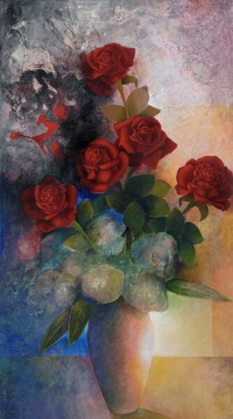 Pittura intitolato "Giardino" da Alvaro Peppoloni, Opera d'arte originale