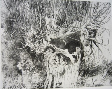 Printmaking titled "MURIER EN PROVENCE" by Michel Moskovtchenko, Original Artwork, Etching