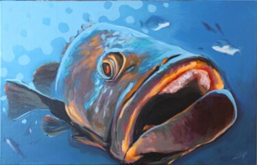 Peinture intitulée "merou" par Frédéric Leleu, Œuvre d'art originale