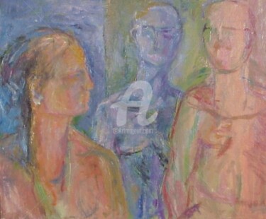 Pittura intitolato "amiche" da Bruno, Opera d'arte originale, Olio