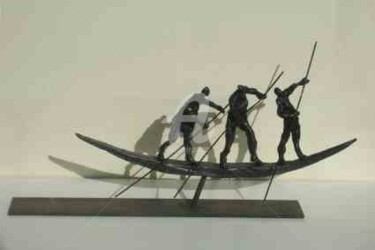 Sculpture intitulée "Les passeurs" par Olivier Lecourtois, Œuvre d'art originale, Bronze