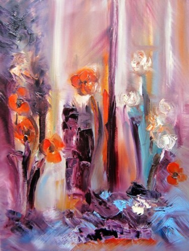 Schilderij getiteld "Un voile léger - To…" door Muriel Cayet, Origineel Kunstwerk