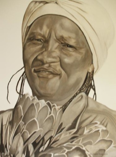 Painting titled "Cape Town Woman" by Eb, Original Artwork, Oil