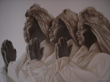 Painting titled "Preghiere" by Eb, Original Artwork, Oil