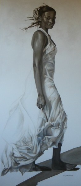Painting titled "Labola Woman" by Eb, Original Artwork, Oil