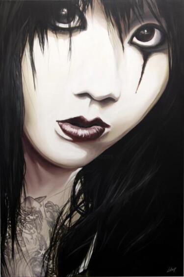 Peinture intitulée "gothic lady" par Frédéric Leleu, Œuvre d'art originale