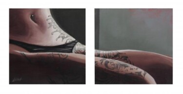Peinture intitulée "tatoo leg" par Frédéric Leleu, Œuvre d'art originale