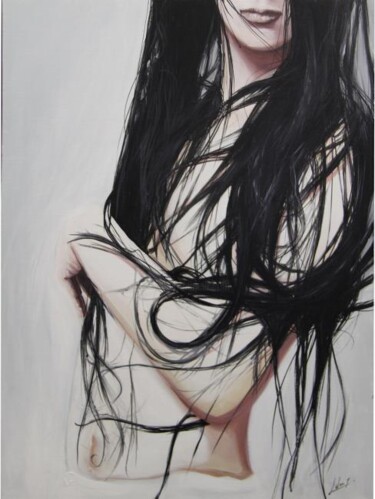 Peinture intitulée "wet hair" par Frédéric Leleu, Œuvre d'art originale