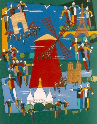 Peinture intitulée "PARIS ESTIVALE" par H . Mortazavi, Œuvre d'art originale, Huile