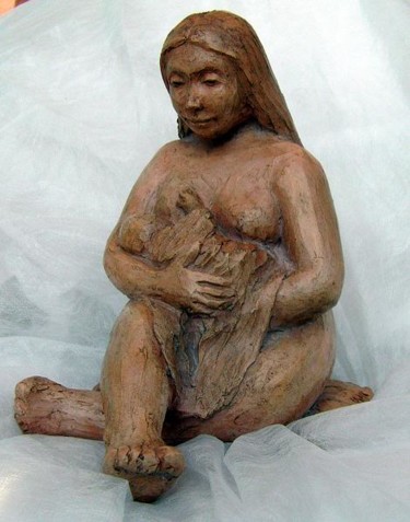 Sculpture intitulée "Maternité II" par Marian Cobos, Œuvre d'art originale
