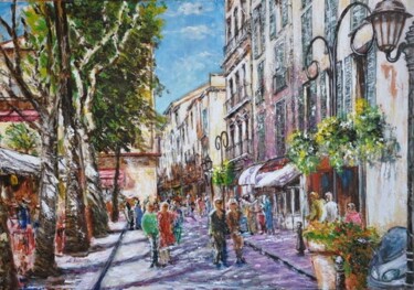 Peinture intitulée "Antibes , Place Nat…" par Daniel Barré, Œuvre d'art originale