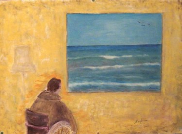 Peinture intitulée "Poster de la mer po…" par Maclade, Œuvre d'art originale, Huile