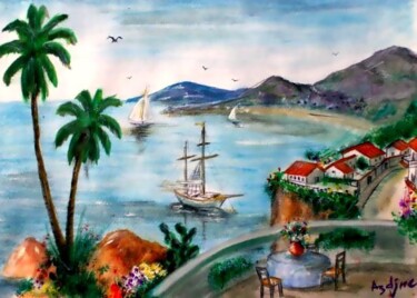 Peinture intitulée "corniche" par Azd, Œuvre d'art originale