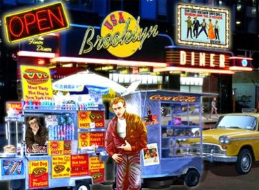 Peinture intitulée "BROOKLYN DINER" par Alan Berg, Œuvre d'art originale