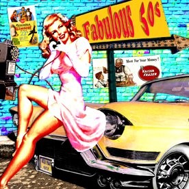 Peinture intitulée "FABULOUS 50'S" par Alan Berg, Œuvre d'art originale