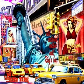 Peinture intitulée "MISS LIBERTY" par Alan Berg, Œuvre d'art originale