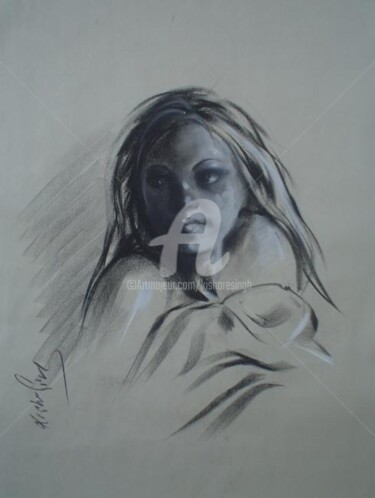 Painting titled "live sketch11" by Kishore Singh, Original Artwork, Oil