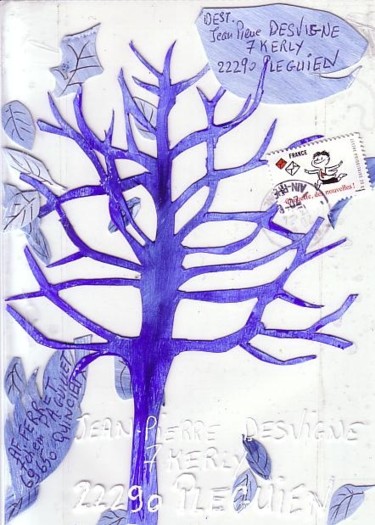 Sculpture intitulée "un arbre bleu à Ker…" par Anne-Frédérique Ferret, Œuvre d'art originale